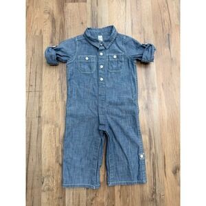 babyGap Chambray Denim One Piece Romper‎ Toddler 12–18 Months